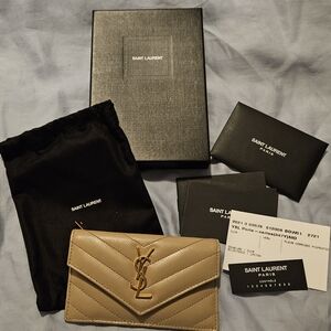 Authentic Ysl Fragment Flap wallet